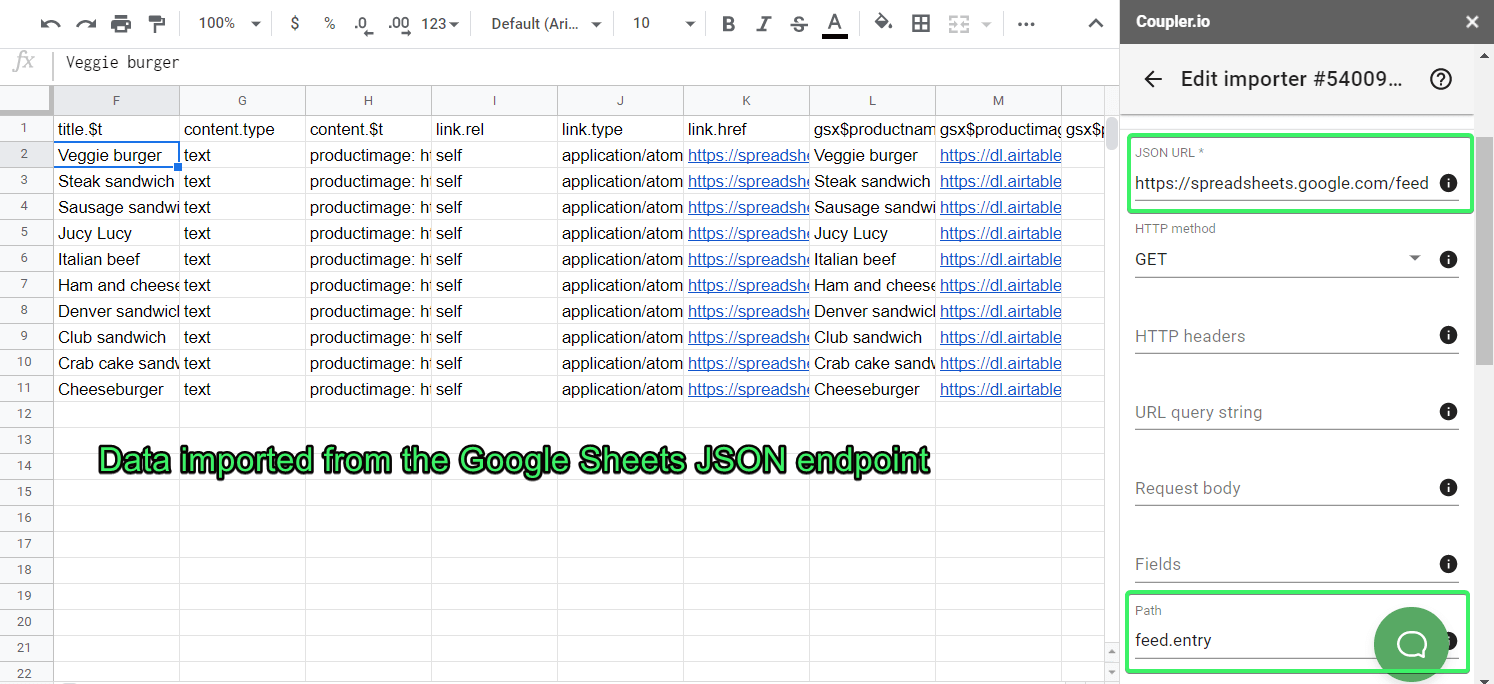 Import JSON to Google Sheets NoCode Coupler.io Blog