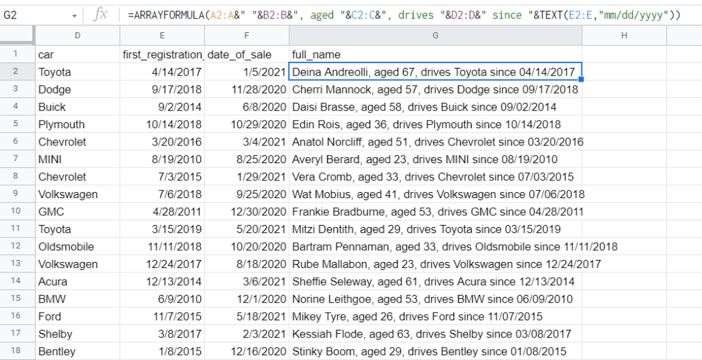 Google Sheets Concatenate Function Usage Coupler.io Blog