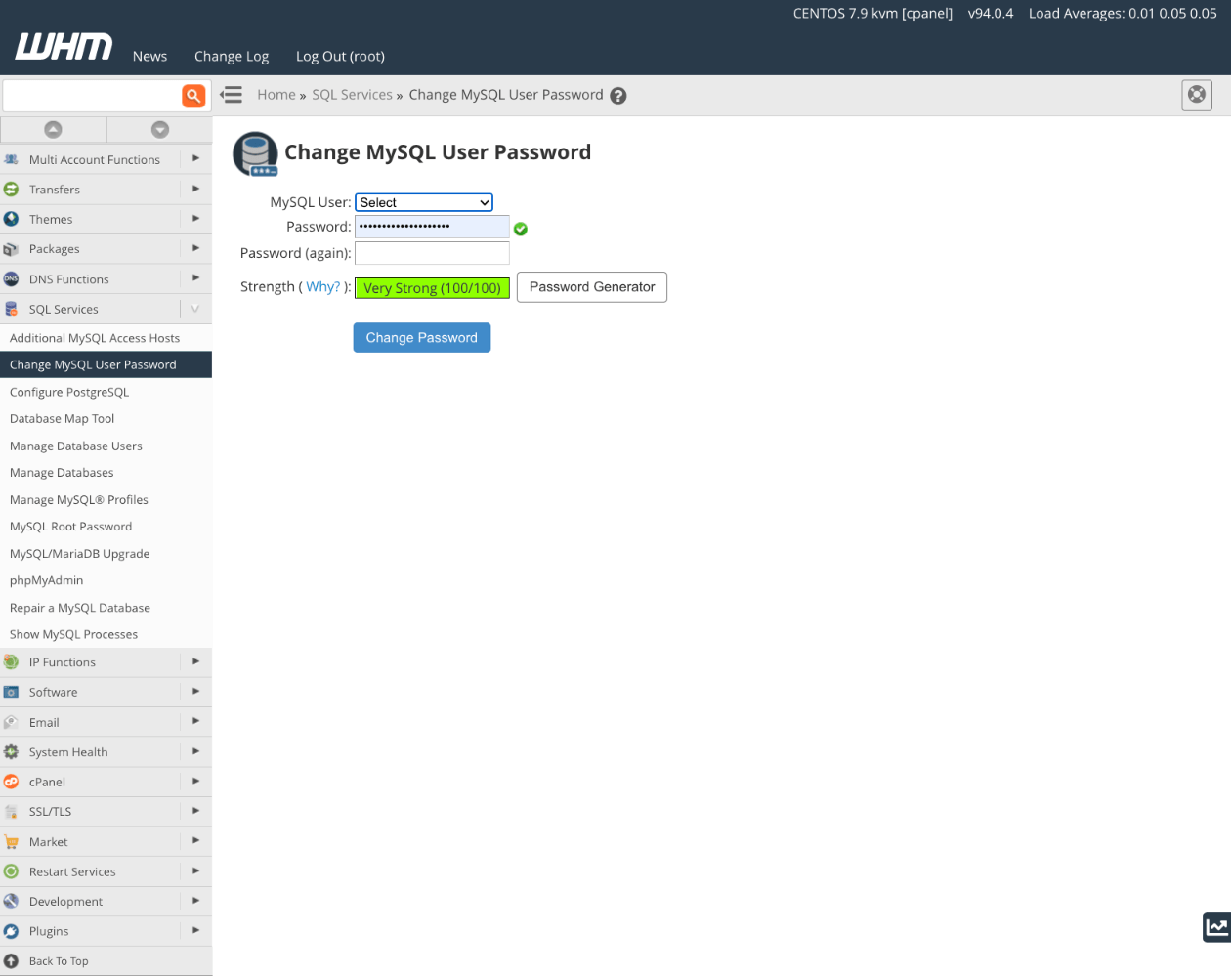 How To Reset the MySQL® Root Password And MySQL User Passwords cPanel