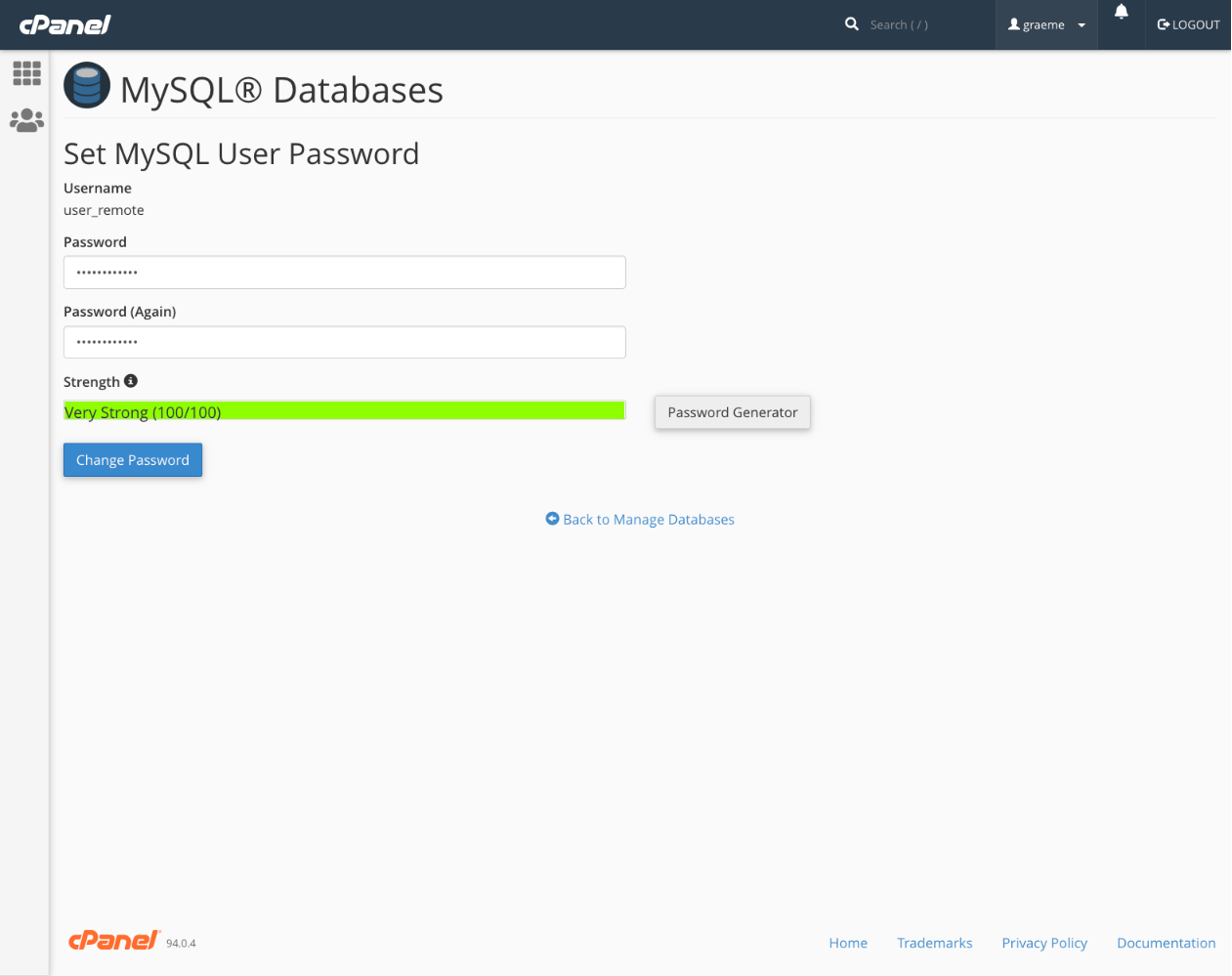 How To Reset the MySQL® Root Password And MySQL User Passwords cPanel