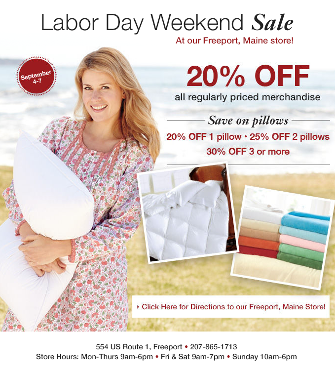 Labor Day Sale at our Outlet Store! The Bedding Snob