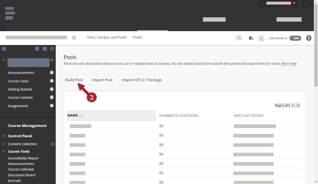 Creating a Pool from an Blackboard Test CVCC Technology and
