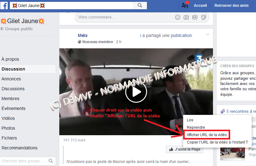 TUTO *** Enregistrer une vidéo depuis FaceBook *** D3MVF