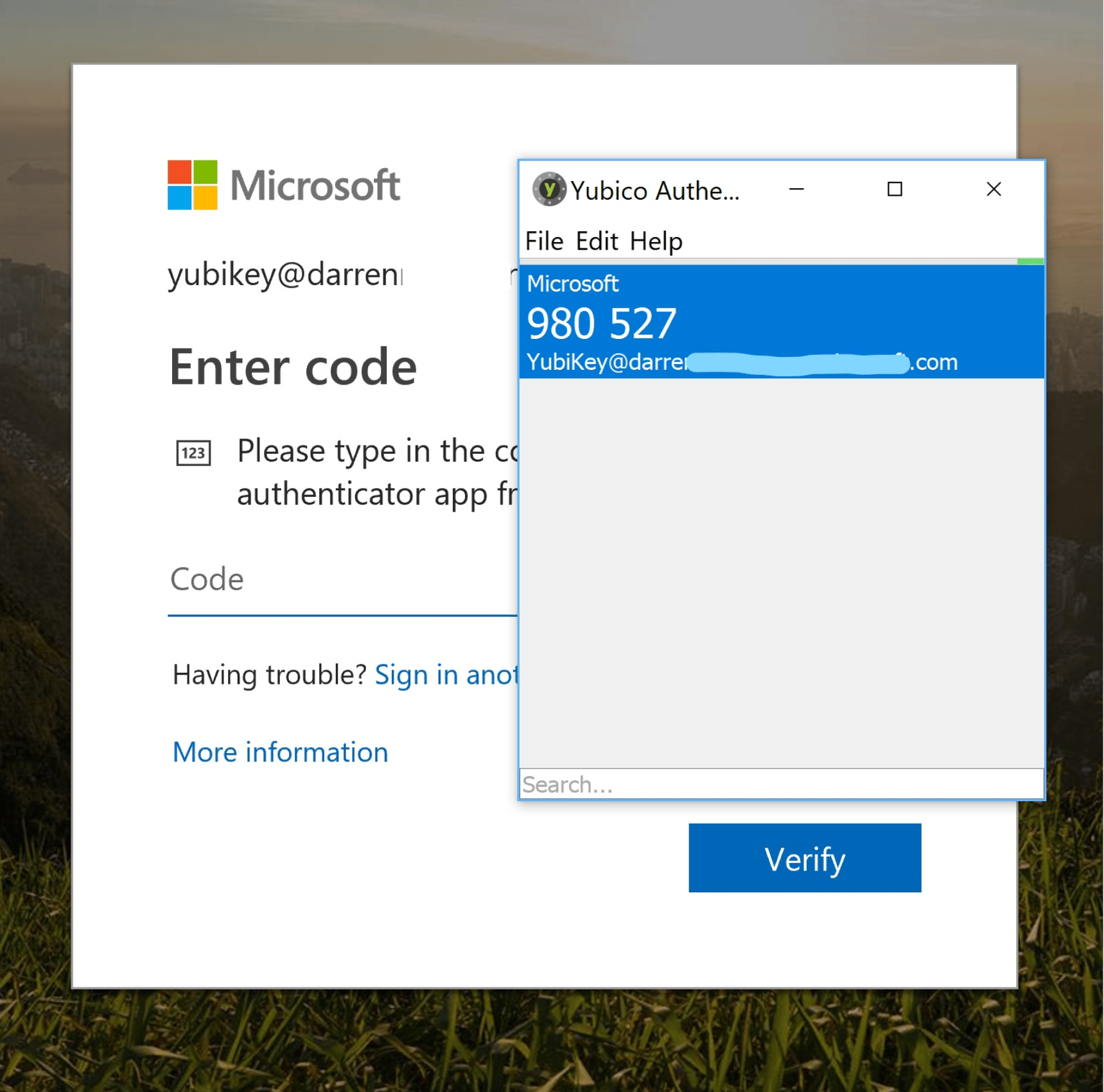Enrolling and using both Microsoft Authenticator and a YubiKey Physical