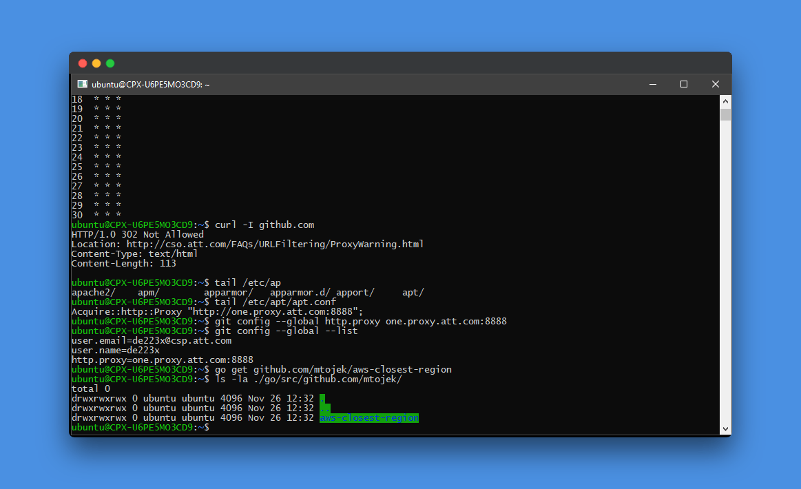 How to use Golang’s “go get” from behind a proxy. David J Eddy