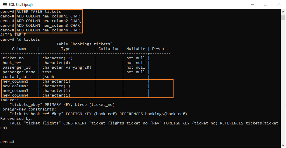 PostgreSQL ADD COLUMN Add One or Multiple Columns To a Table