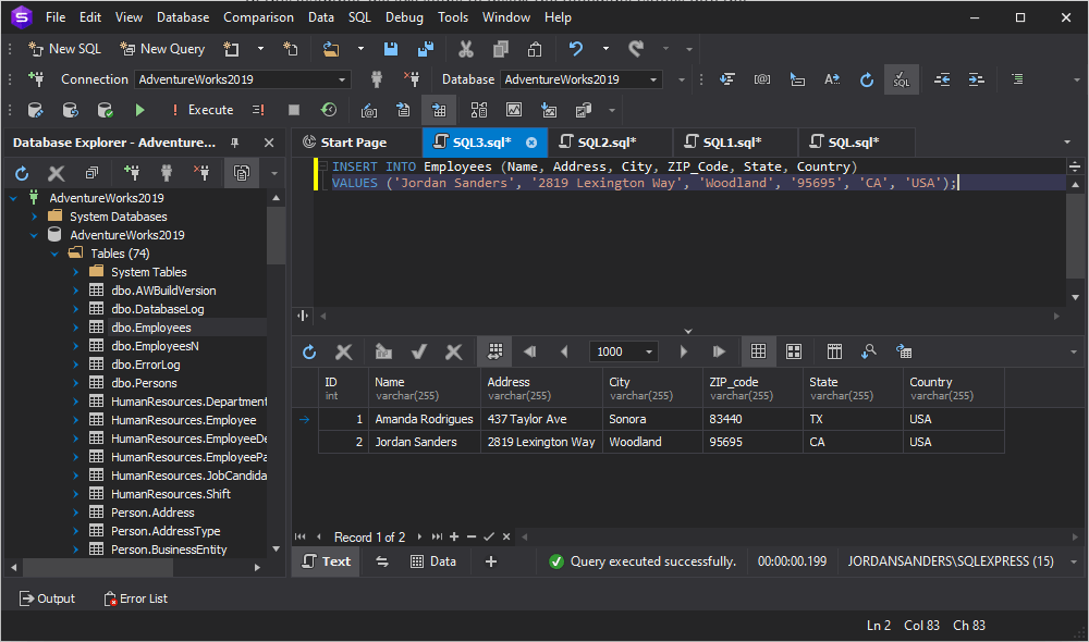 SQL INSERT INTO TABLE Statement