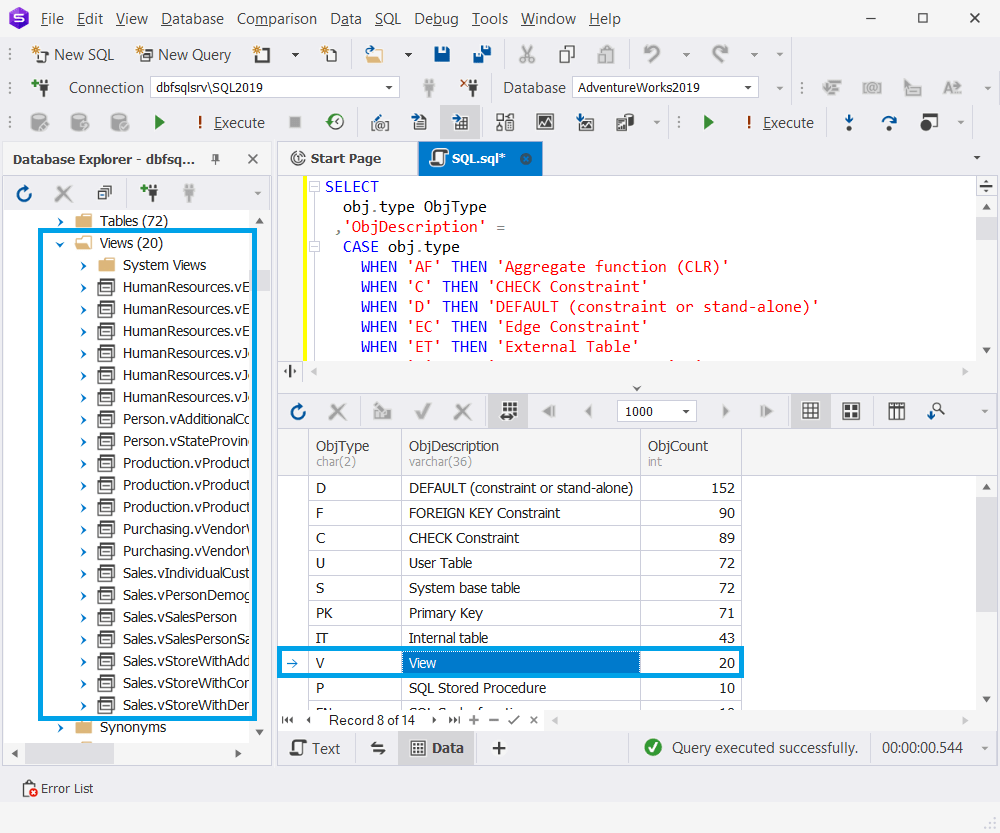 How to Return SQL Server Objects Type Quantity Devart Blog