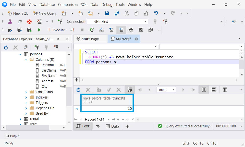 SQL TRUNCATE TABLE Statement, Syntax, Examples