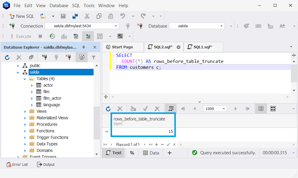 SQL TRUNCATE TABLE Statement, Syntax, Examples
