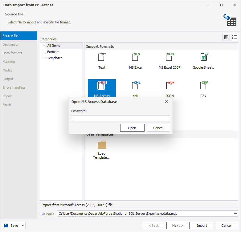 Microsoft Access database migration to SQL Server using Studio