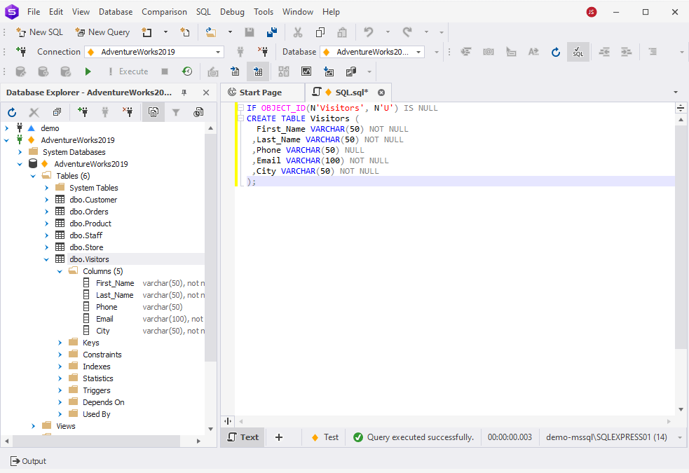 CREATE TABLE in SQL Server Guide With Examples