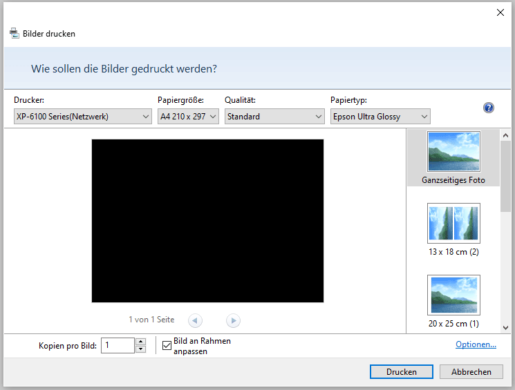 Bild in beliebiger Größe aus ausdrucken So geht es!
