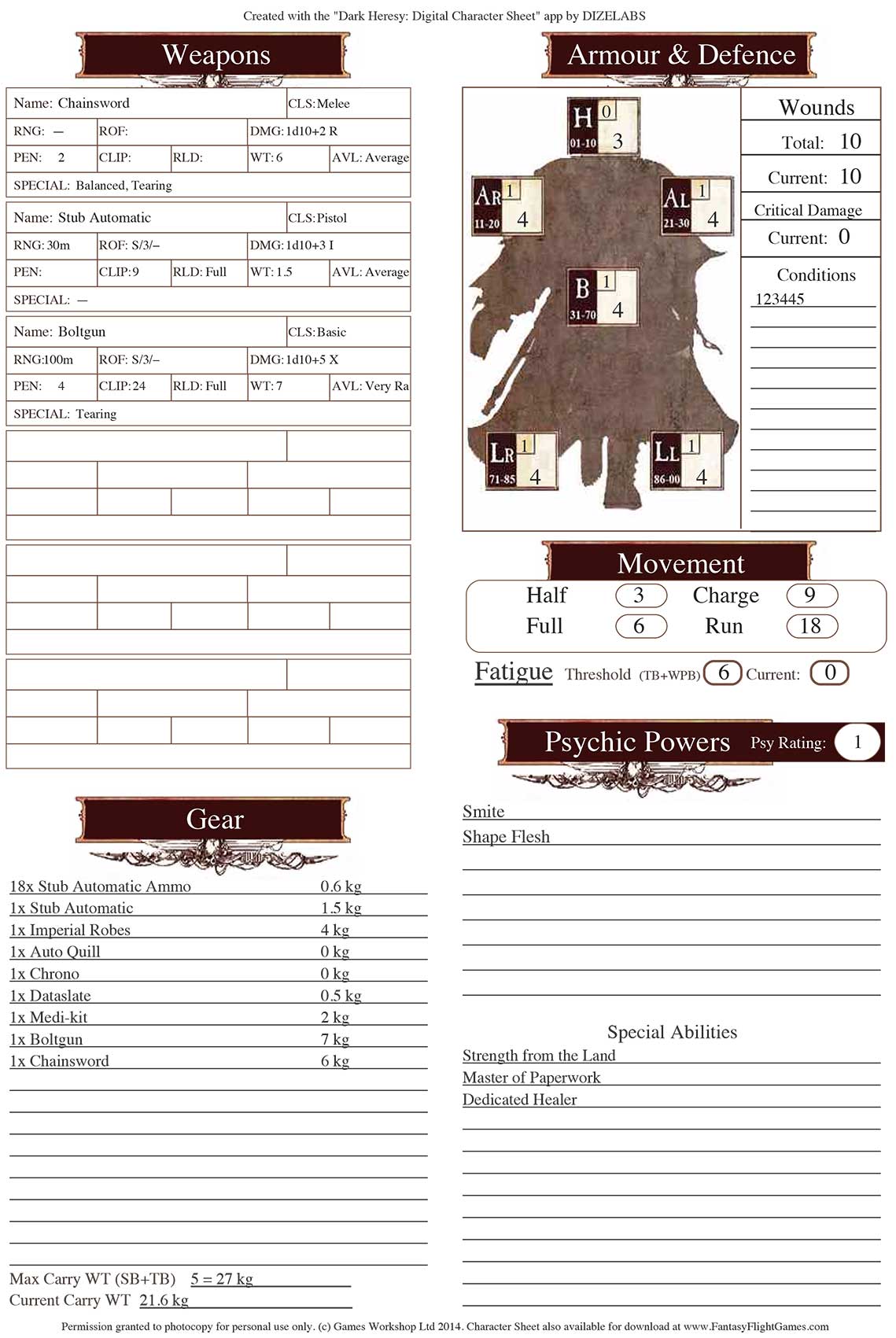 Dark Heresy Digital Character App now available Page 7