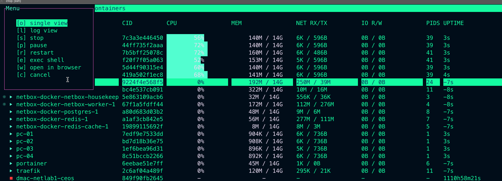 ctop Managing docker containers via the CLI DMAC.tech
