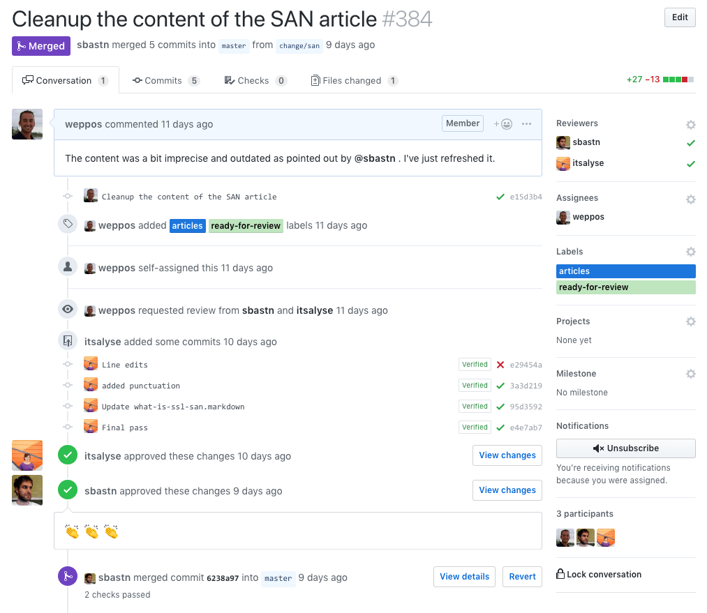 Two years of squash merge DNSimple Blog