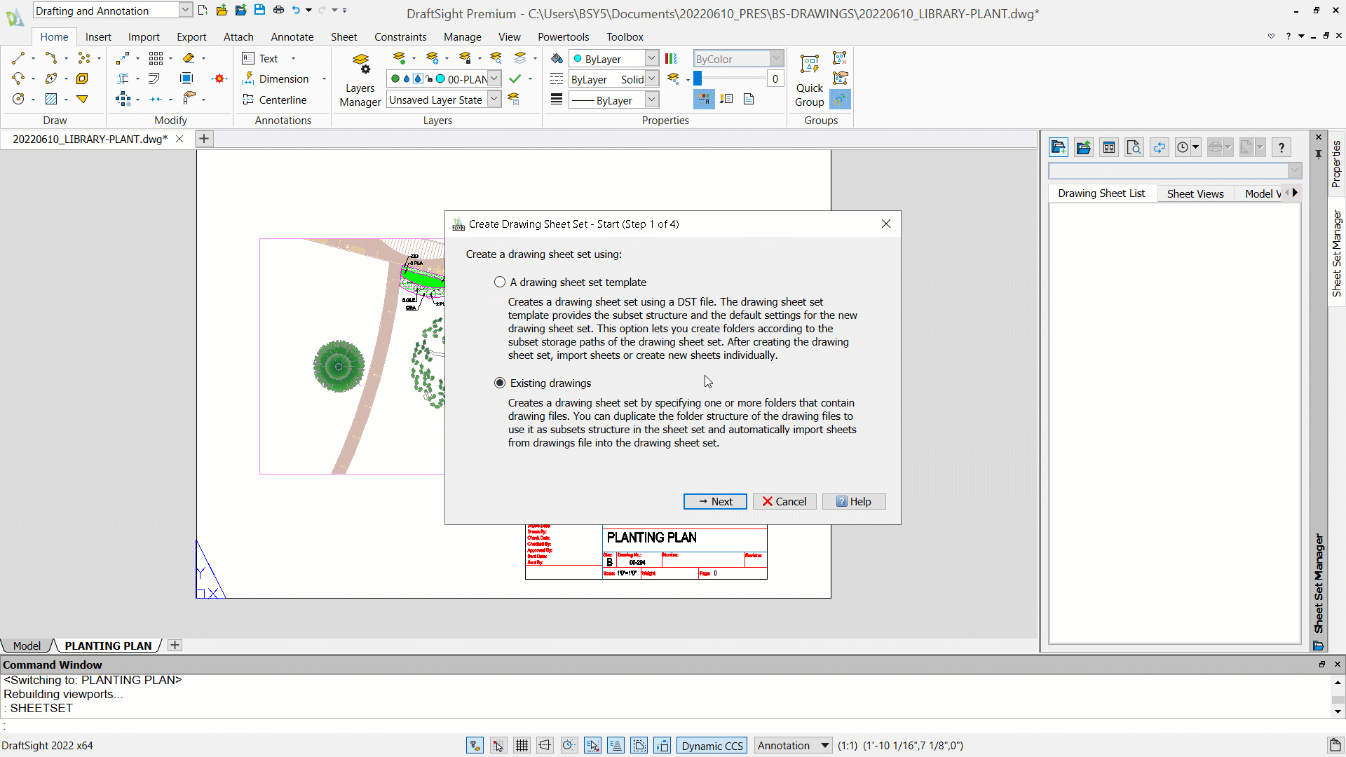 Landscape Architecture HowTo Setting up Sheet Sets in DraftSight