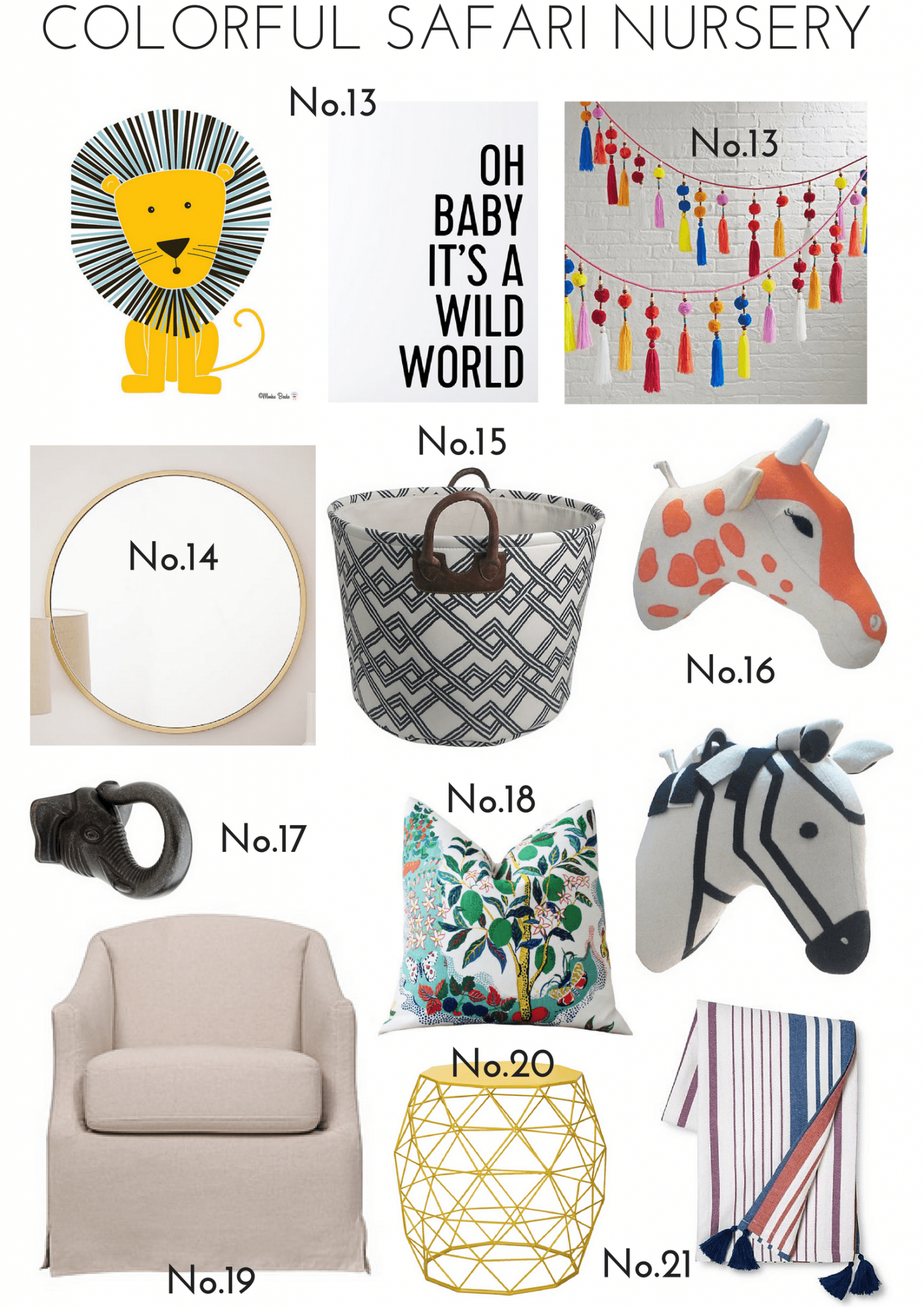 Design Plan Colorful Safari Nursery Effortless Style Blog