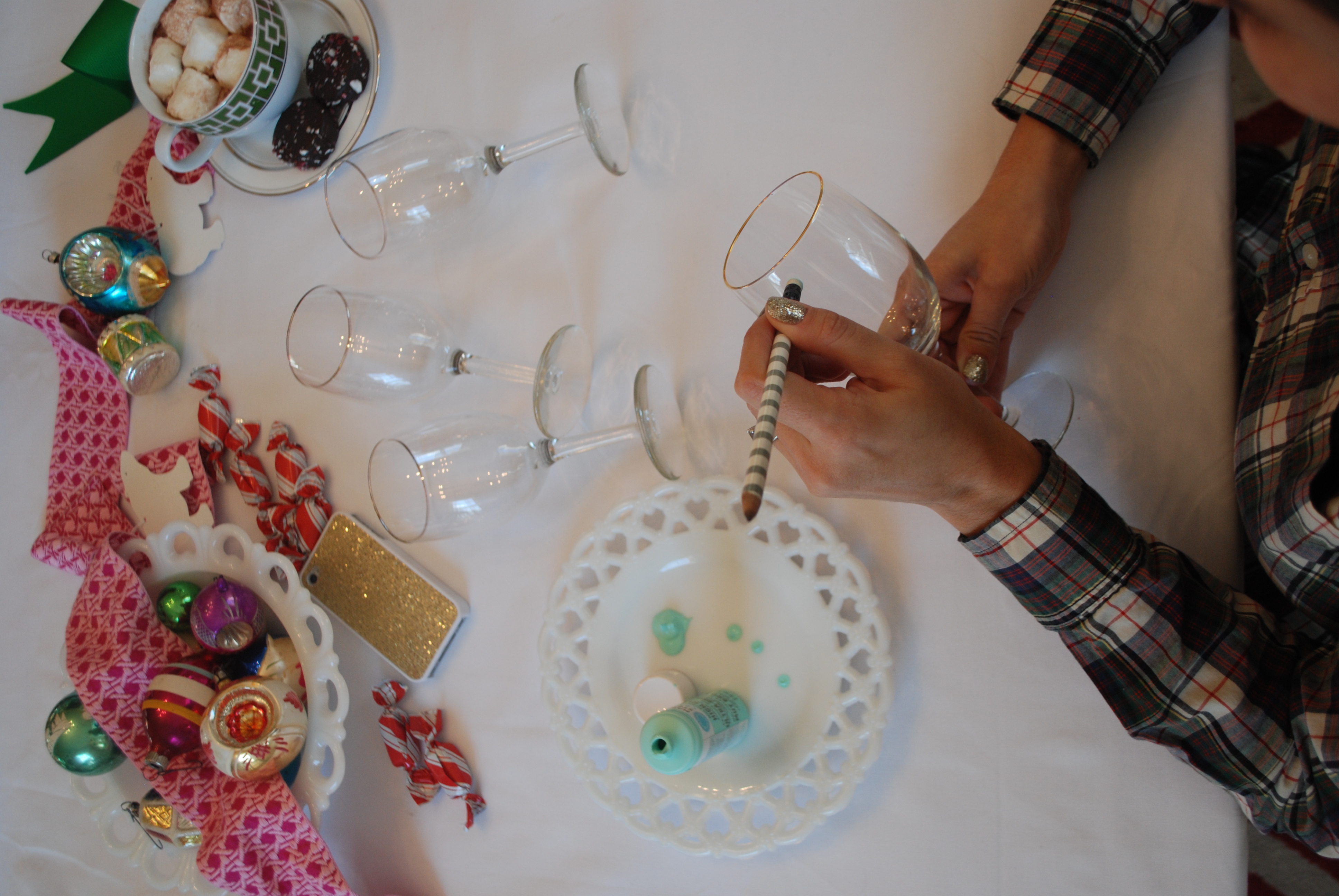 DIY POLKA DOT WINE GLASSES Effortless Style Blog
