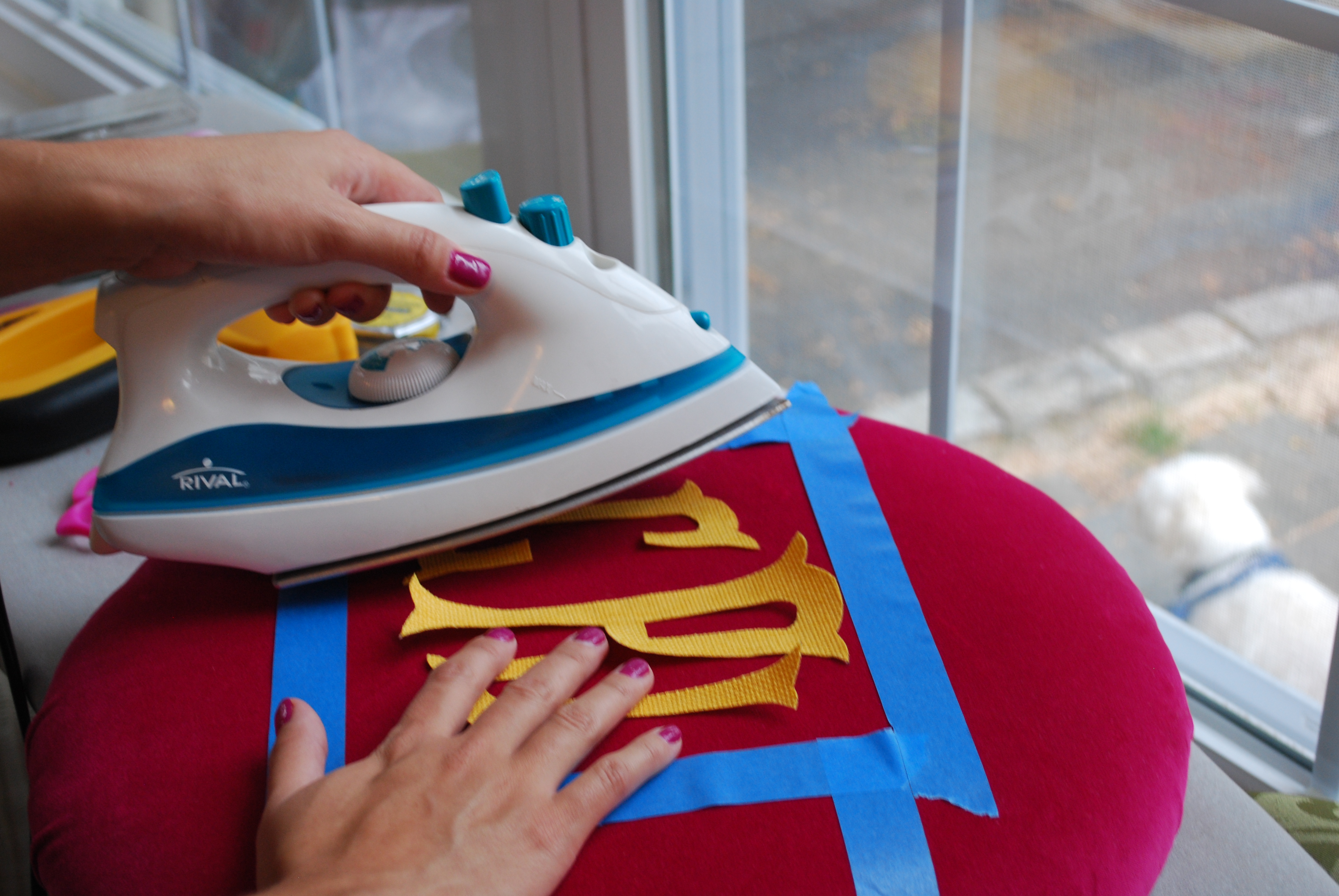 DIY No Sew Fabric Applique Monogram Effortless Style Blog