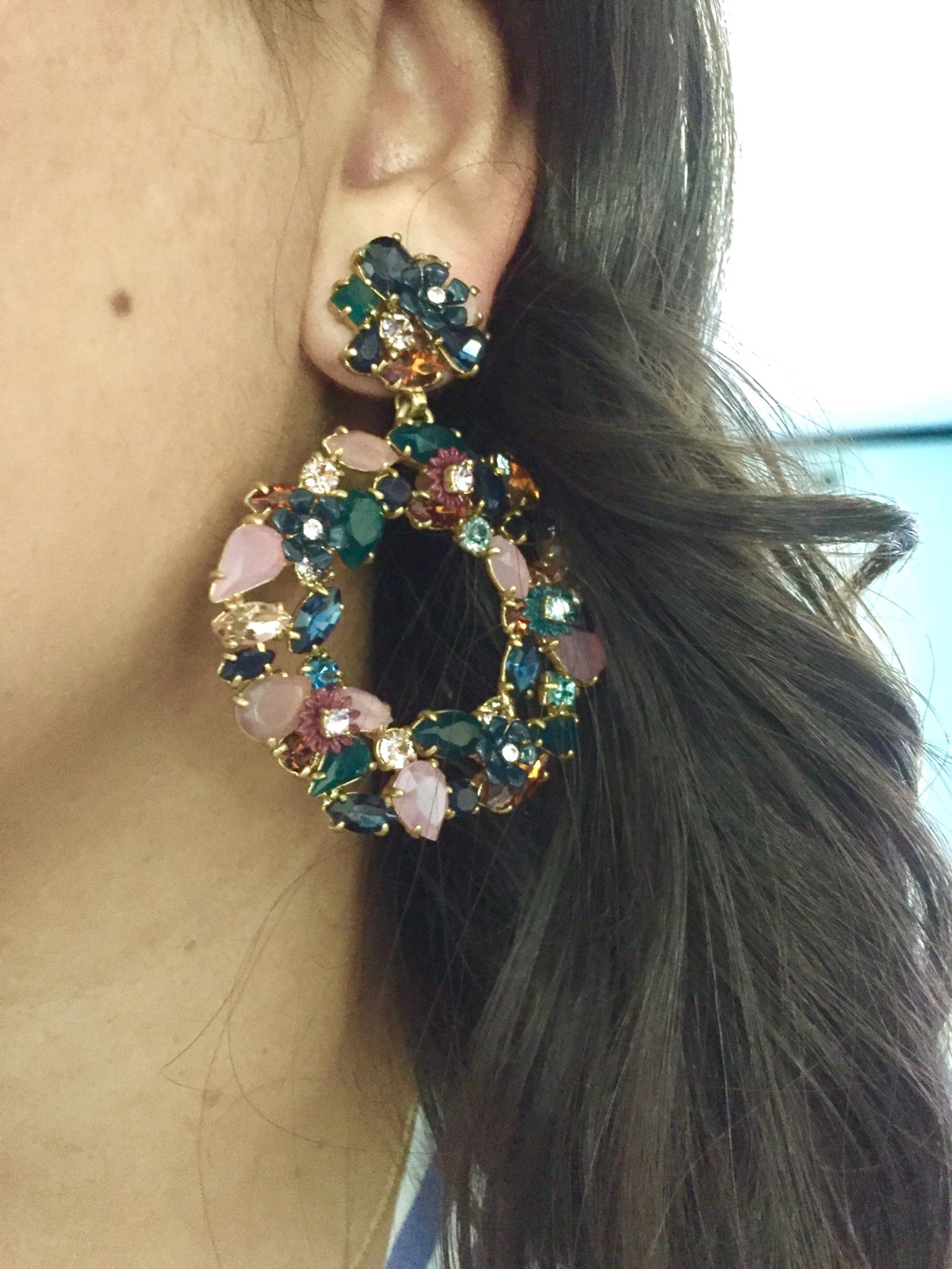 Treat Yo Self Colorful Floral Hoop Earrings Effortless Style Blog