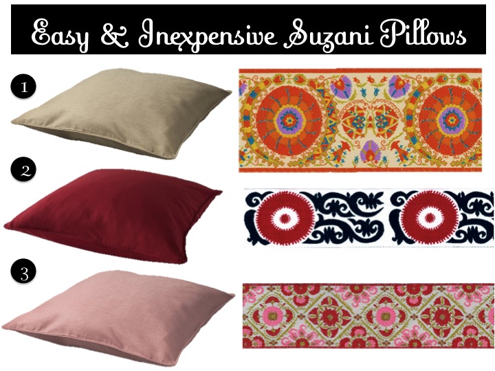 DIY Easy & Inexpensive Suzani Pillows Effortless Style Blog