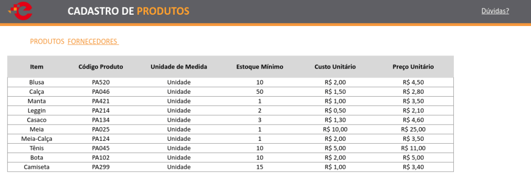 Planilha de controle de estoque Download grátis e Fácil