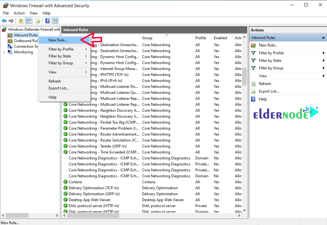 How to add a Rule in Windows Firewall Eldernode Blog