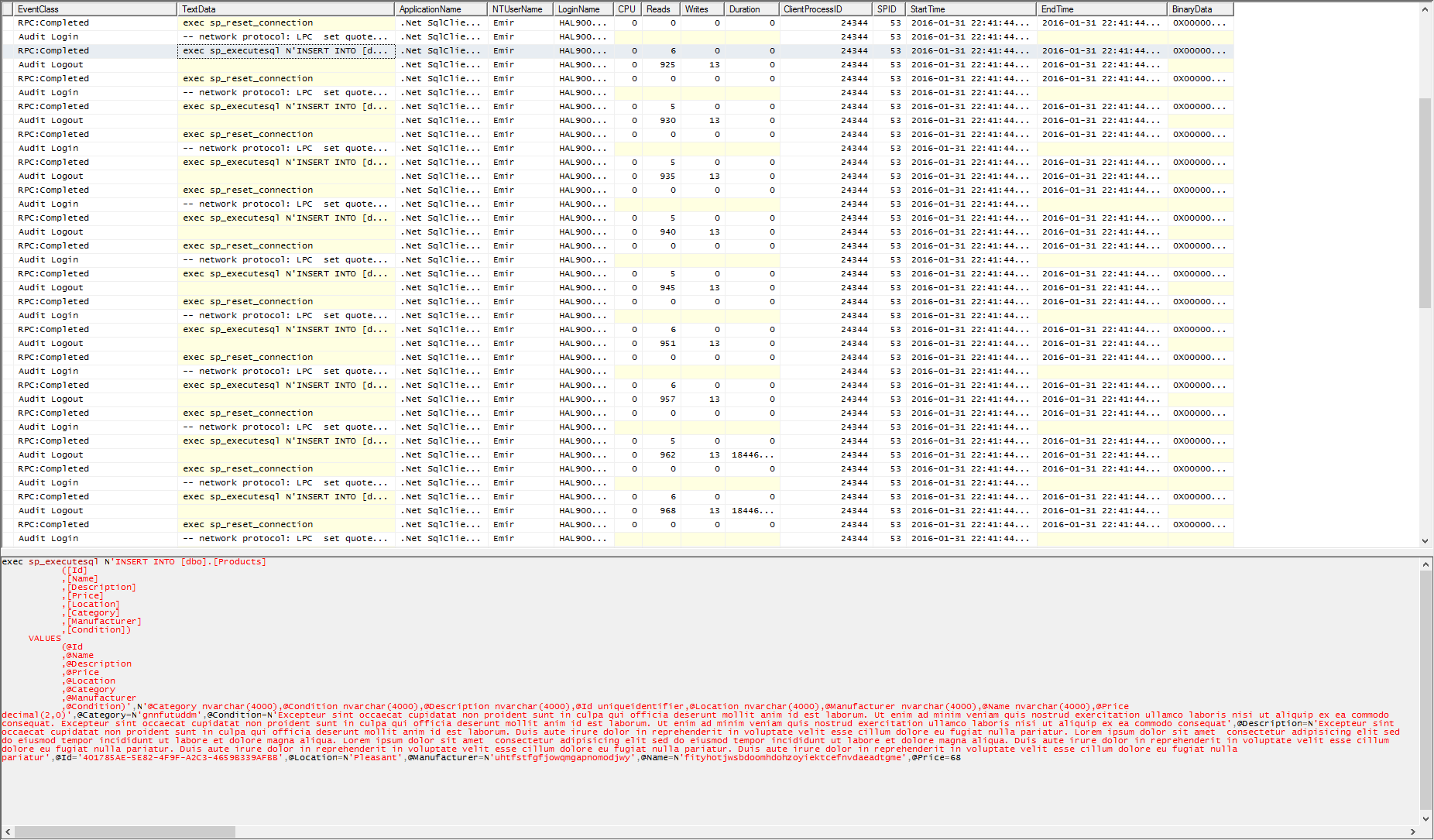 Dapper Benchmarks for Inserting Data and Data Table Inserts
