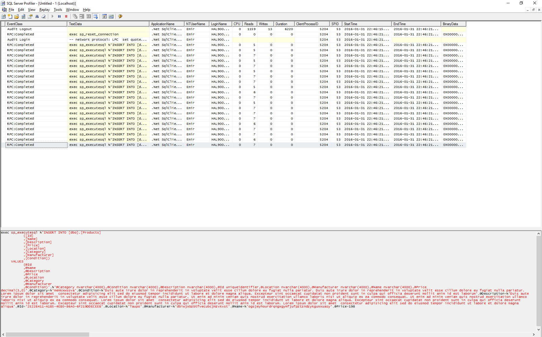Dapper Benchmarks for Inserting Data and Data Table Inserts