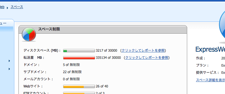 ExpressWebで転送量制限をくらってしまった話