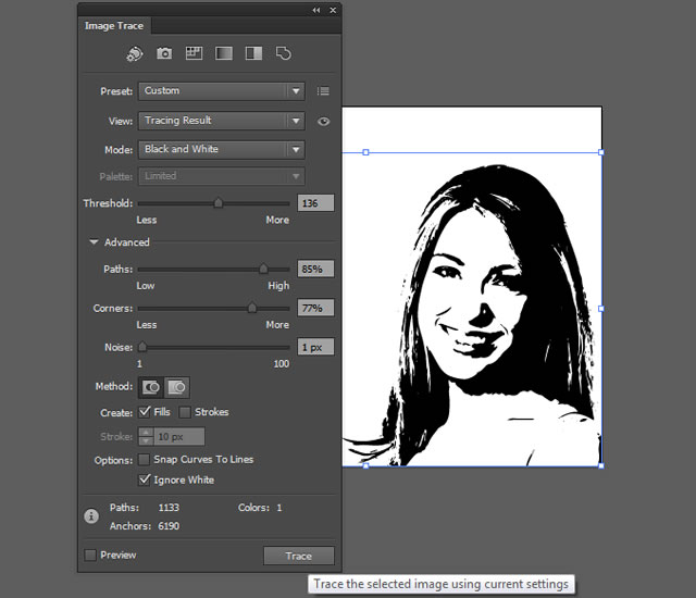 Adobe Illustrator Image Trace- Vector Artwork 🌅Auto Trace