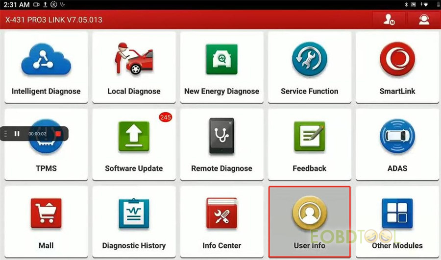 Launch X431 Scanner Share Diagnostic Report via QR Code