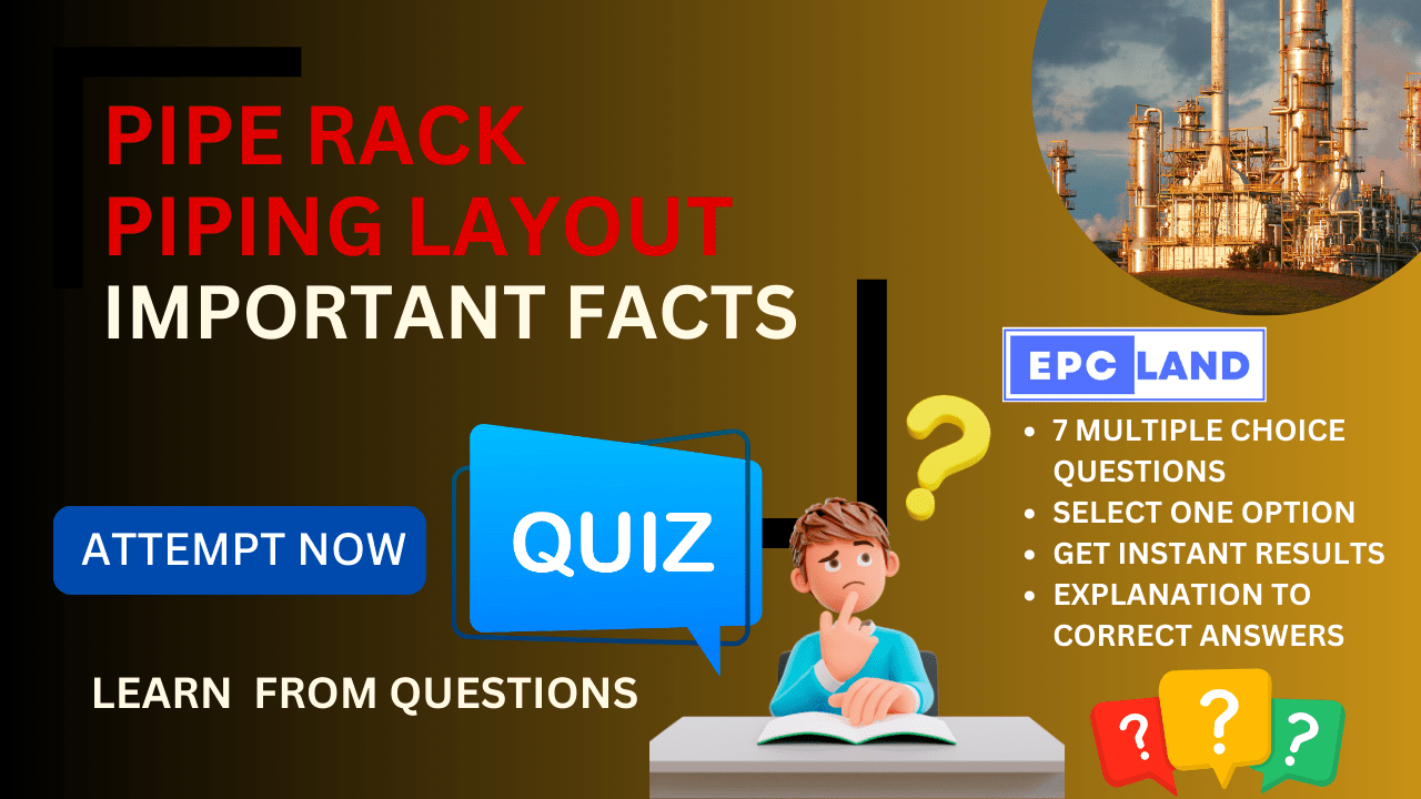 Important Facts Quiz15 on Pipe rack Piping Layout II 10 MCQs with