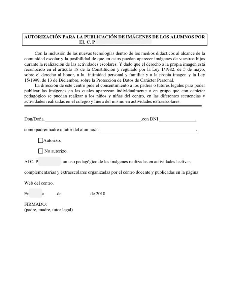 Permisos de publicación de imágenes de menores en los centros escolaresBlog Estefanía de Régil
