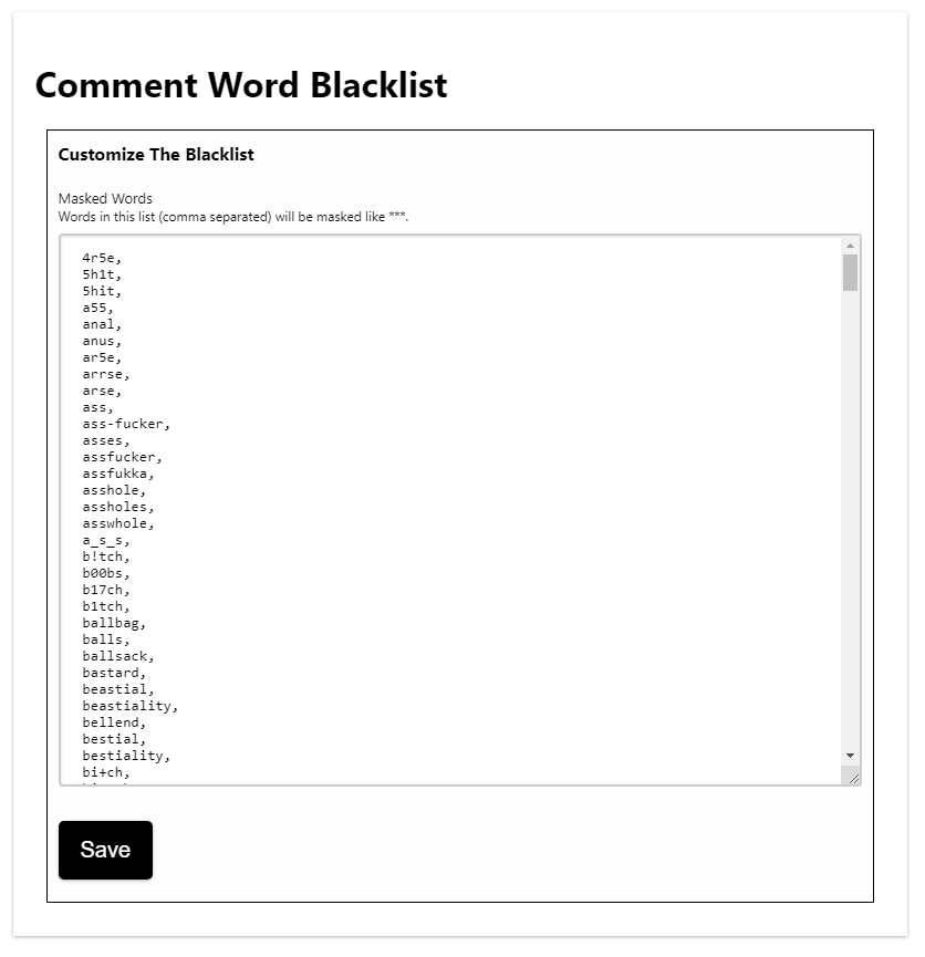(3222020) Customize Your Comments Blacklist With