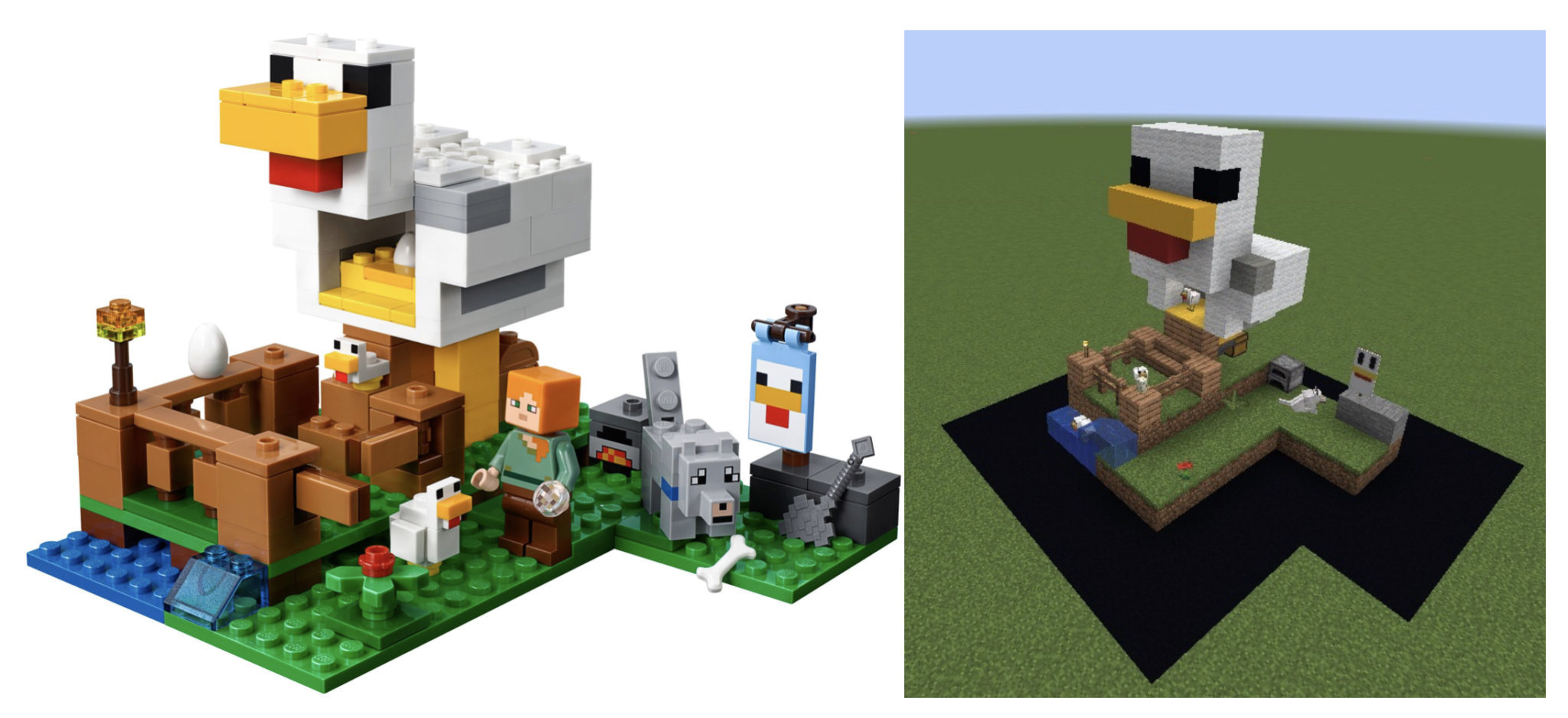 Building LEGO Minecraft Sets in Minecraft