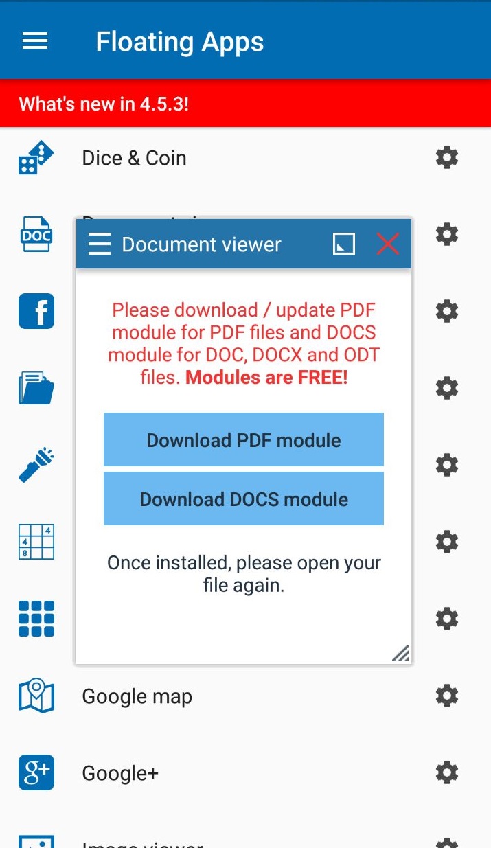 Floating Document Viewer Floating Apps