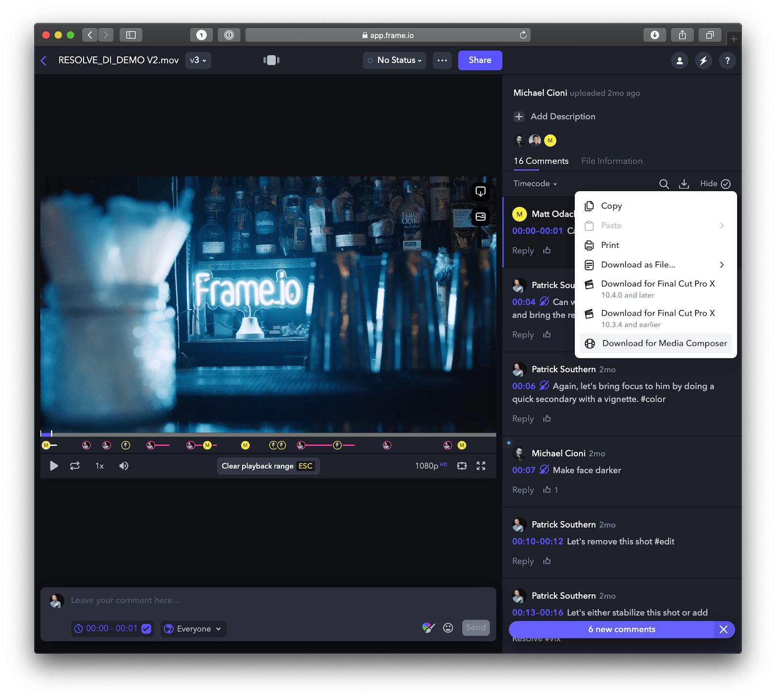 A Fast and Easy Remote Editing Workflow for Avid Frame.io Insider