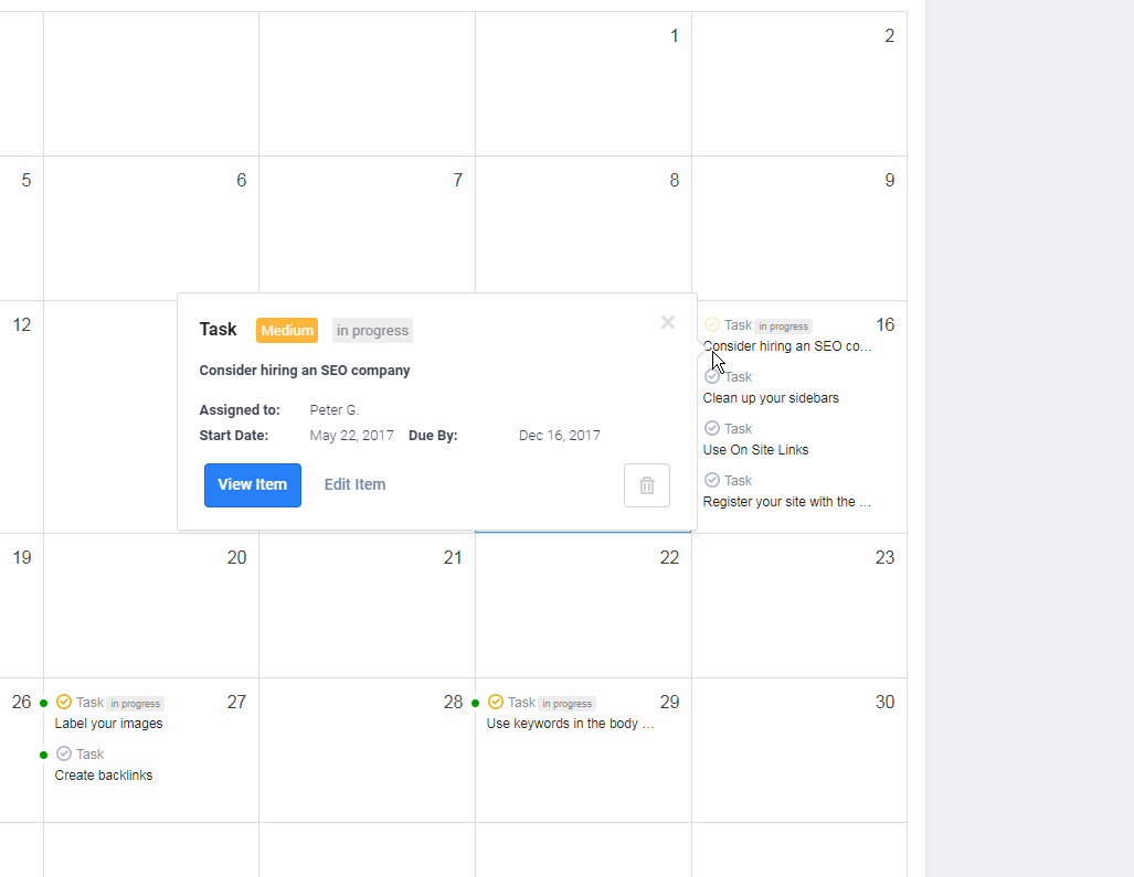 Calendar Change task status with a simple click Freedcamp Blog Freedcamp Blog