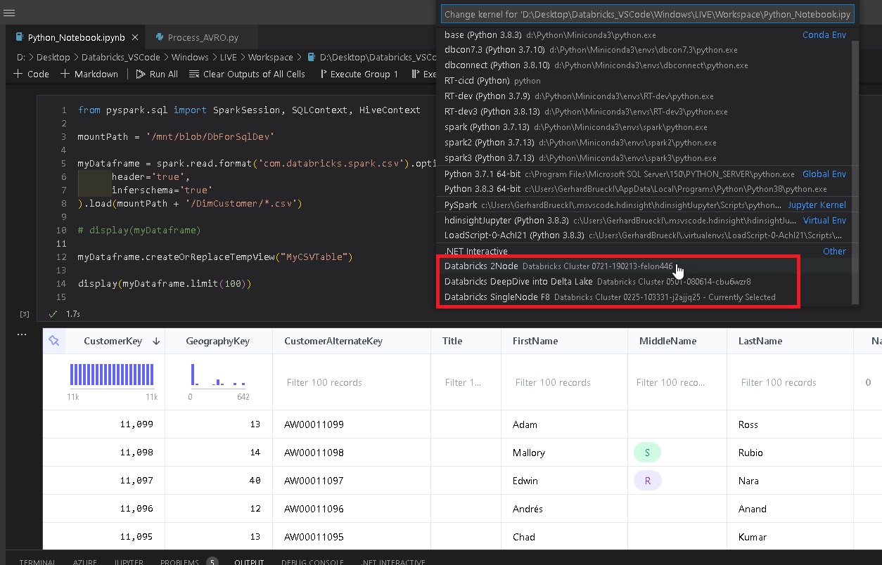 Databricks VSCode Extension Release v1.0! Gerhard Brueckl on BI & Data