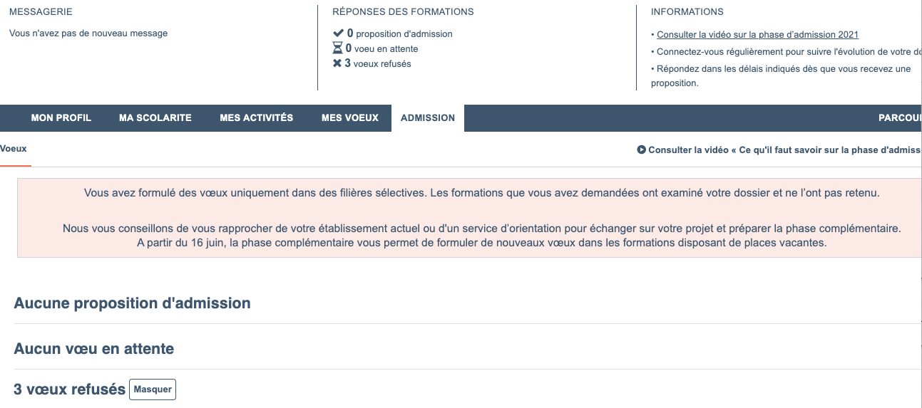 Petit topo sur la phase complémentaire Parcoursup Génération Zébrée