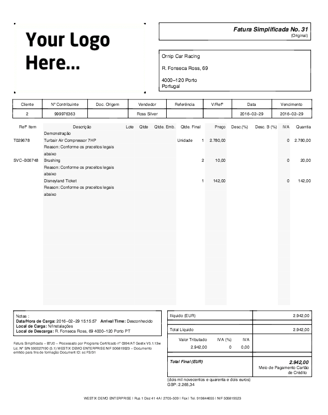 Invoice display the amount in customer’s own currency Gestix