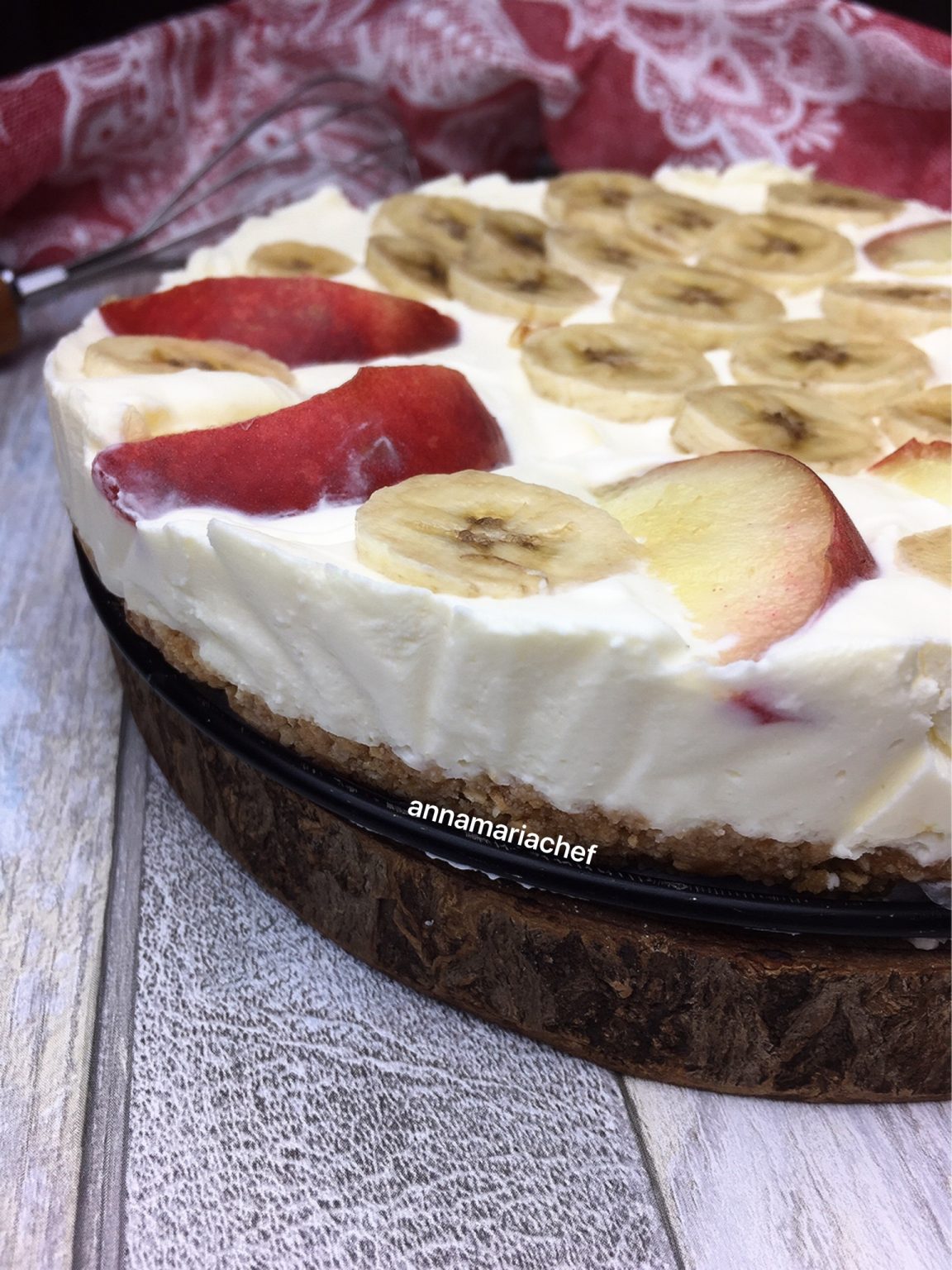 Cheesecake Panna, Mascarpone e Frutta Fresca (Senza Lattosio, Senza