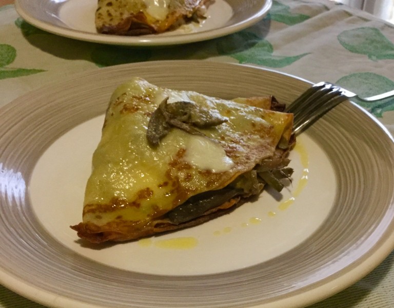 Crepes Con Carciofi E Pancetta
