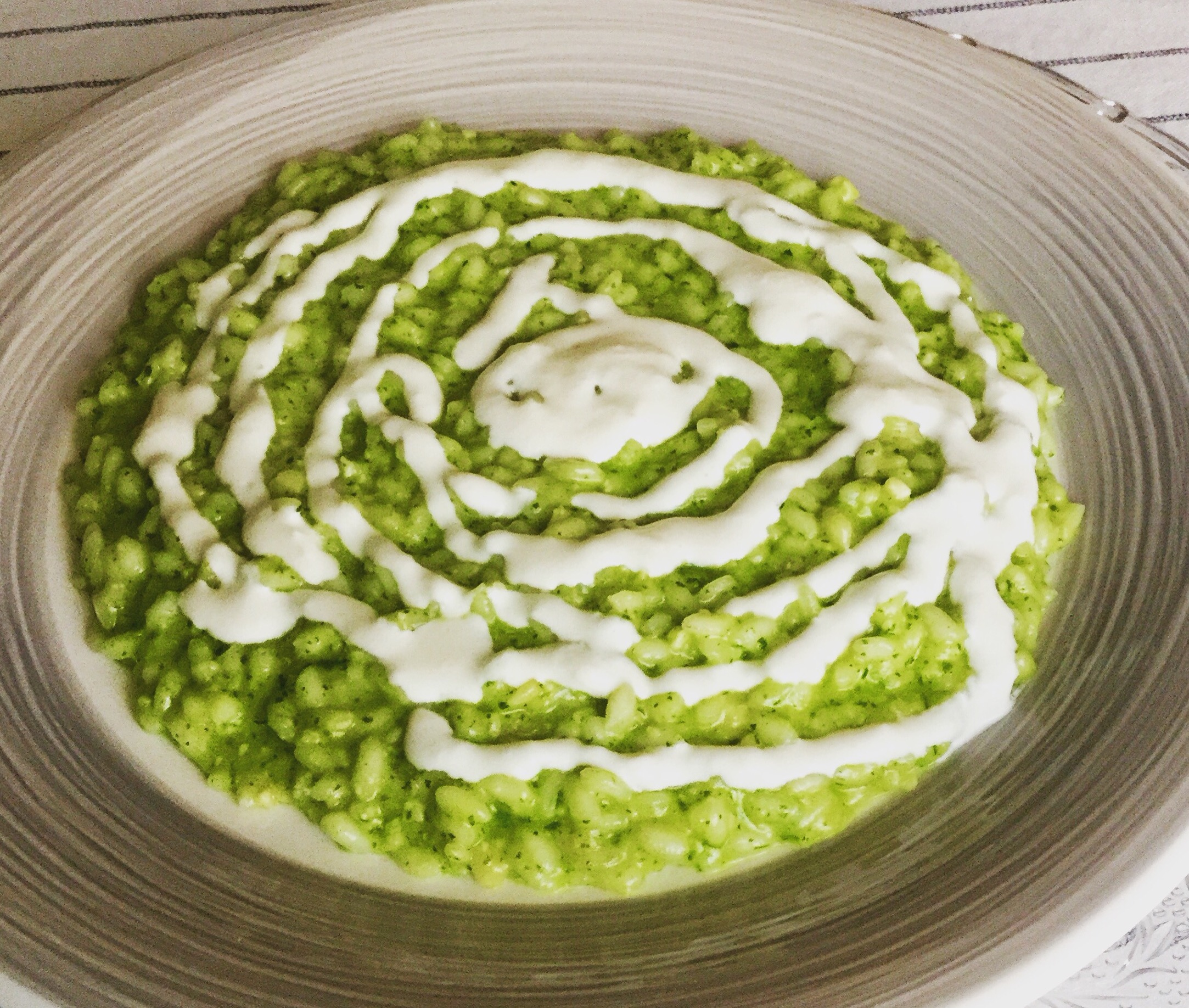 Risotto con pesto alla rucola e crema di burrata A tavola con Barbara