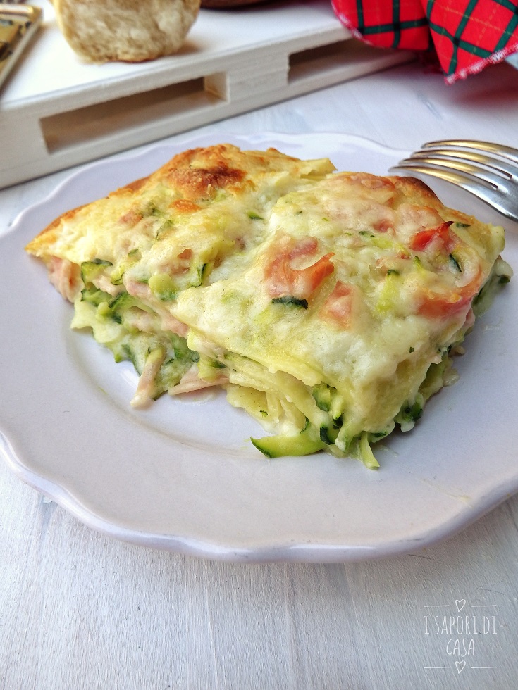 LASAGNA BIANCA CON ZUCCHINE E PROSCIUTTO I SAPORI DI CASA