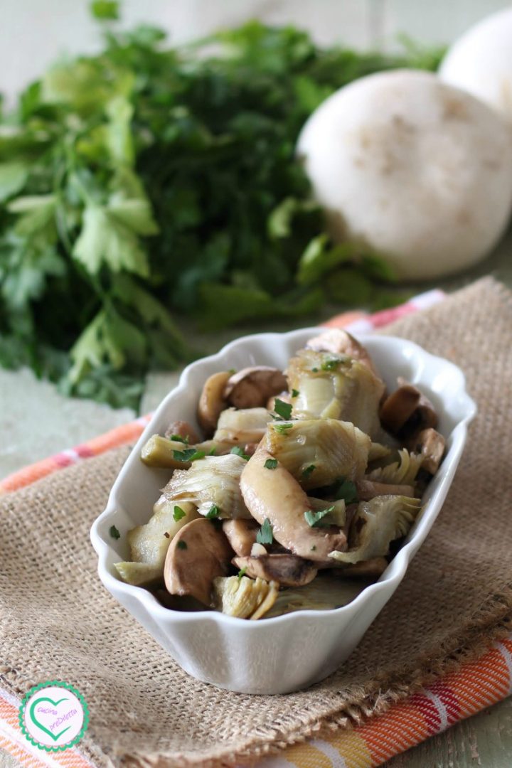 Funghi e carciofi trifolati, ricetta contorno cucina preDiletta