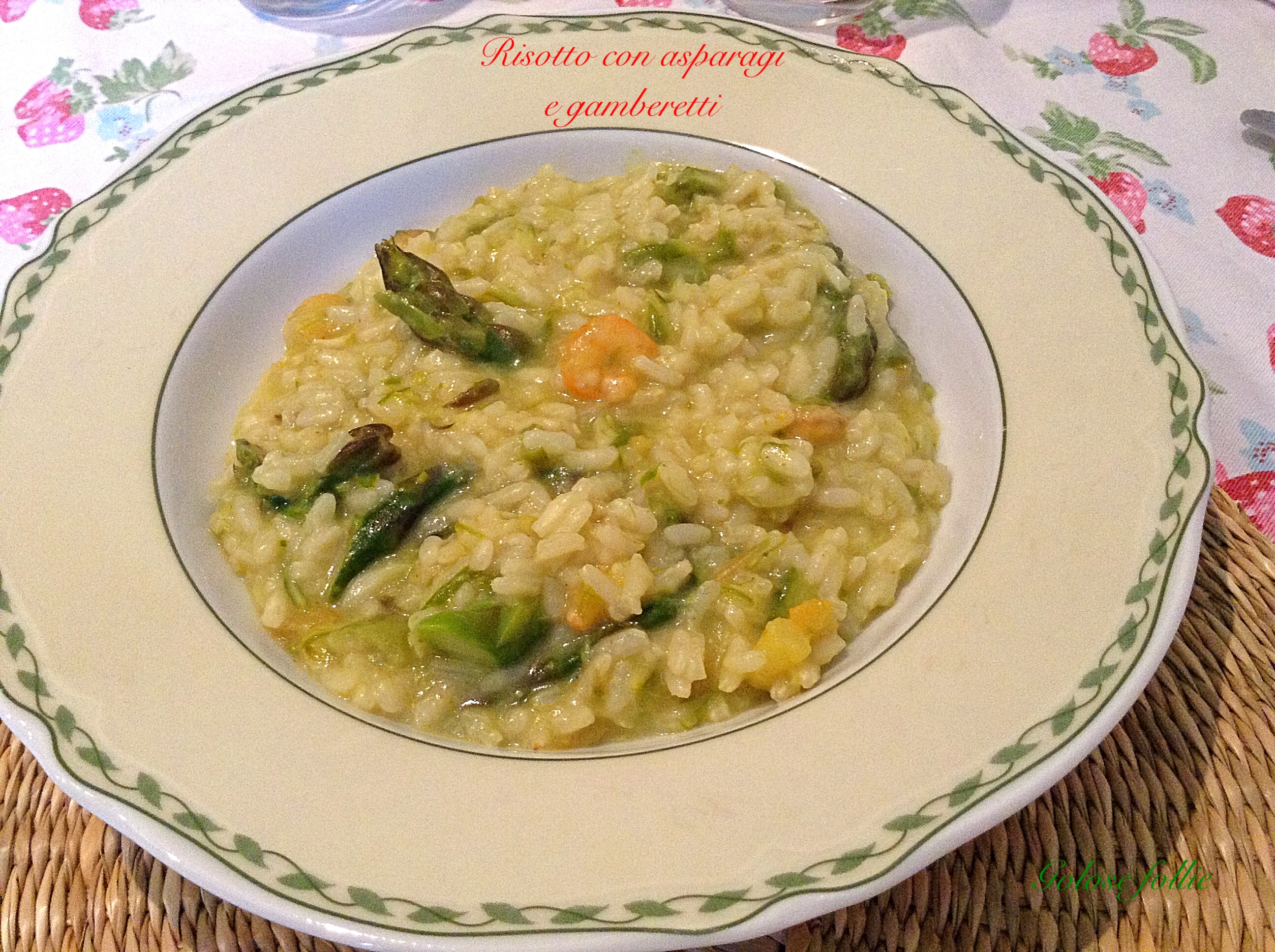 Risotto con asparagi e gamberetti Golose follie