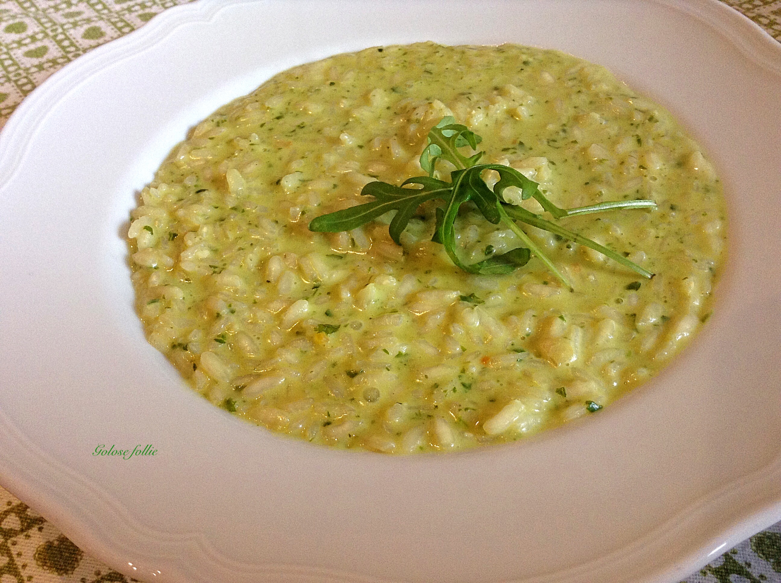 Risotto al pesto di rucola Golose follie
